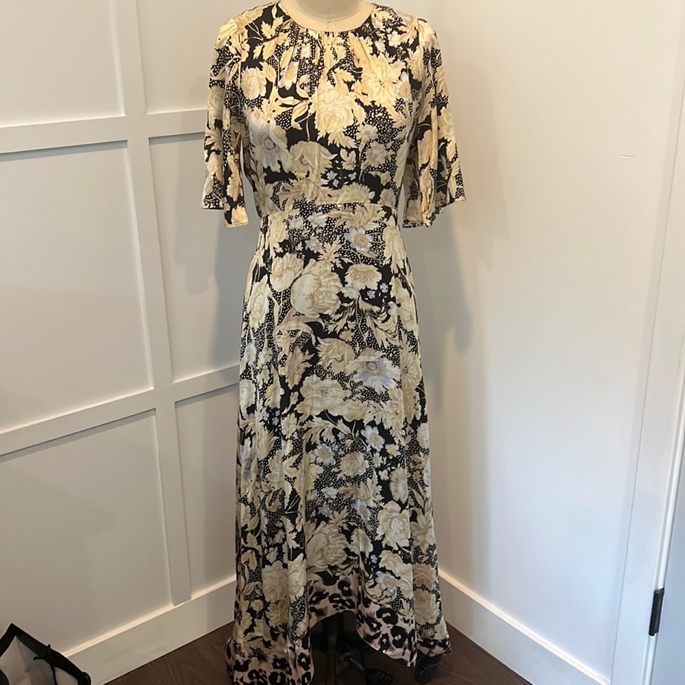 Rebecca Taylor silk charmeuse midi dress, size 0